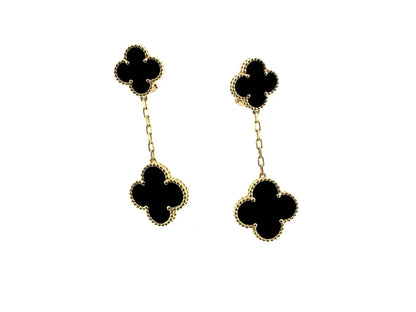 [Shinejoy]CLOVER 2 MOTIFS  EARRINGS (MULTIPLE CHOICESC