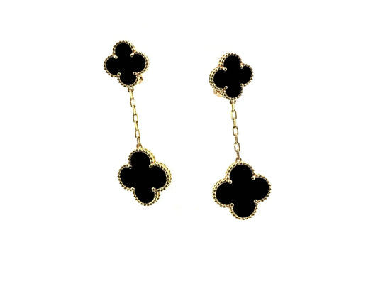 [Shinejoy]CLOVER 2 MOTIFS  EARRINGS (MULTIPLE CHOICESC