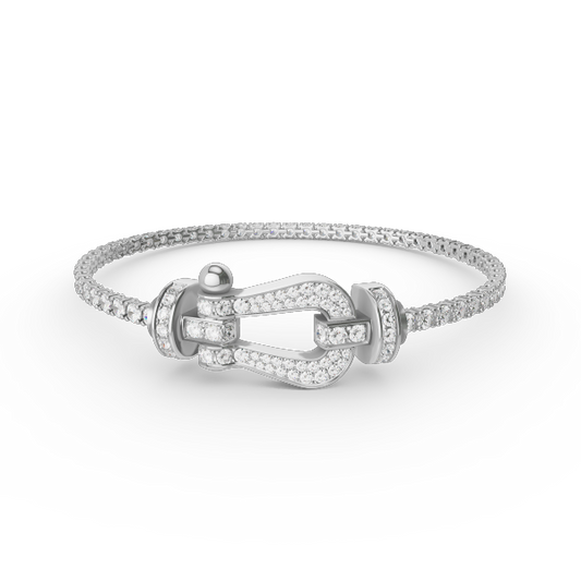 [Shinejoy]FORCE  LARGE HORSESHOE FULL DIAMOND TENNIS BRACELET